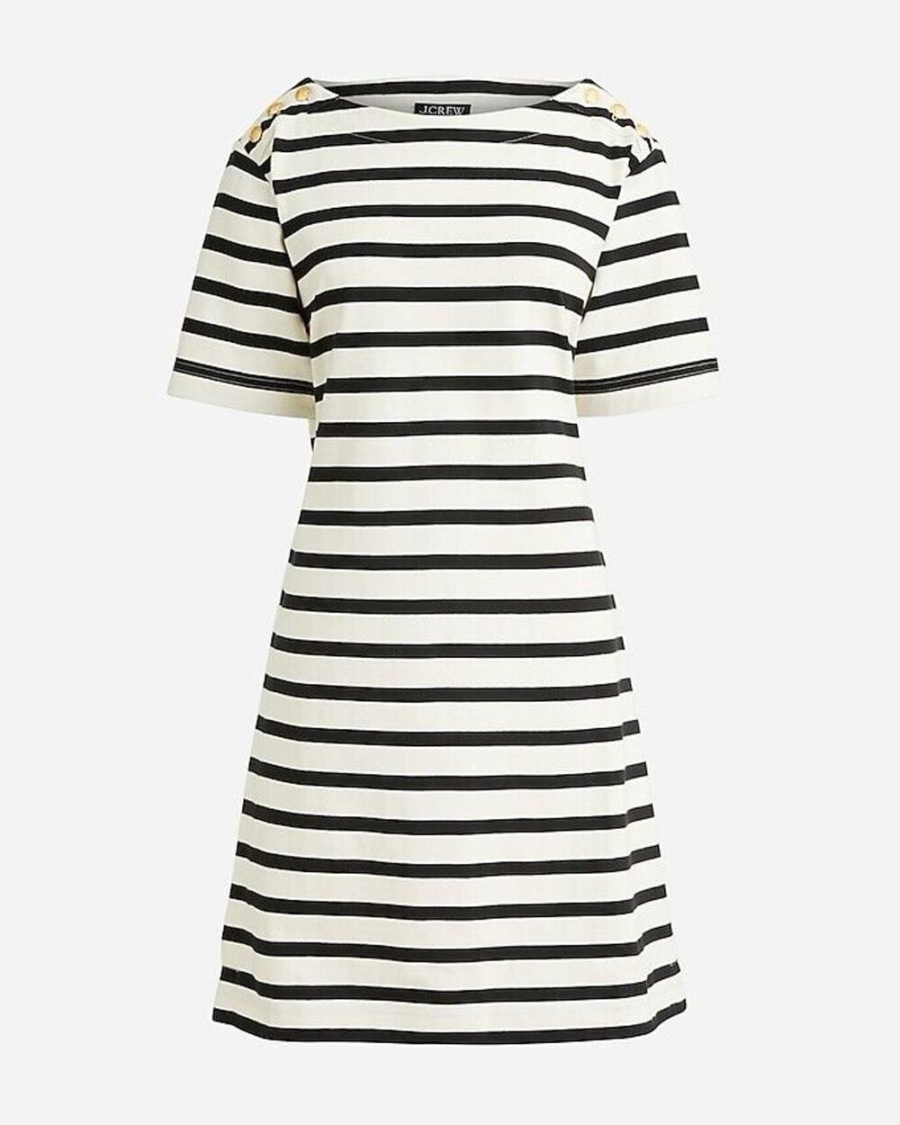 J Crew Tie Back Mini Tshirt Dress Black/White Stripe Short Sleeve Size XXS